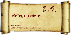 Dányi Irén névjegykártya